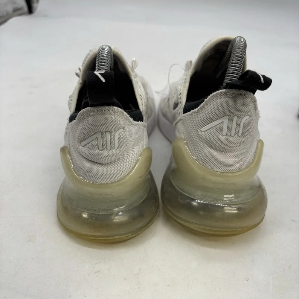 Nike Air Max 270 Shoes Womens 7.5 White Black Shoes Sneakers AH6789-100 No Laces
